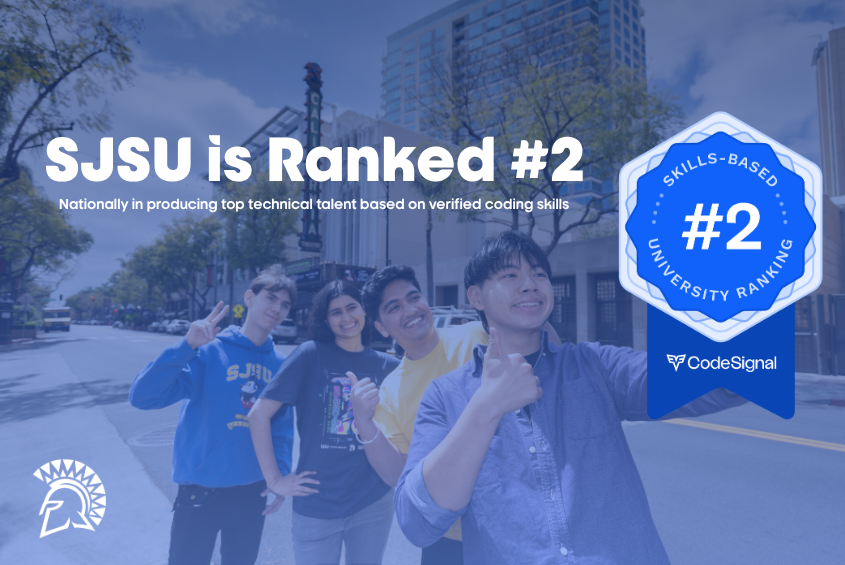 SJSU is Ranked #2 nationally in producing top technical talent based on verified coding skills by CodeSignal's 2026 rankings