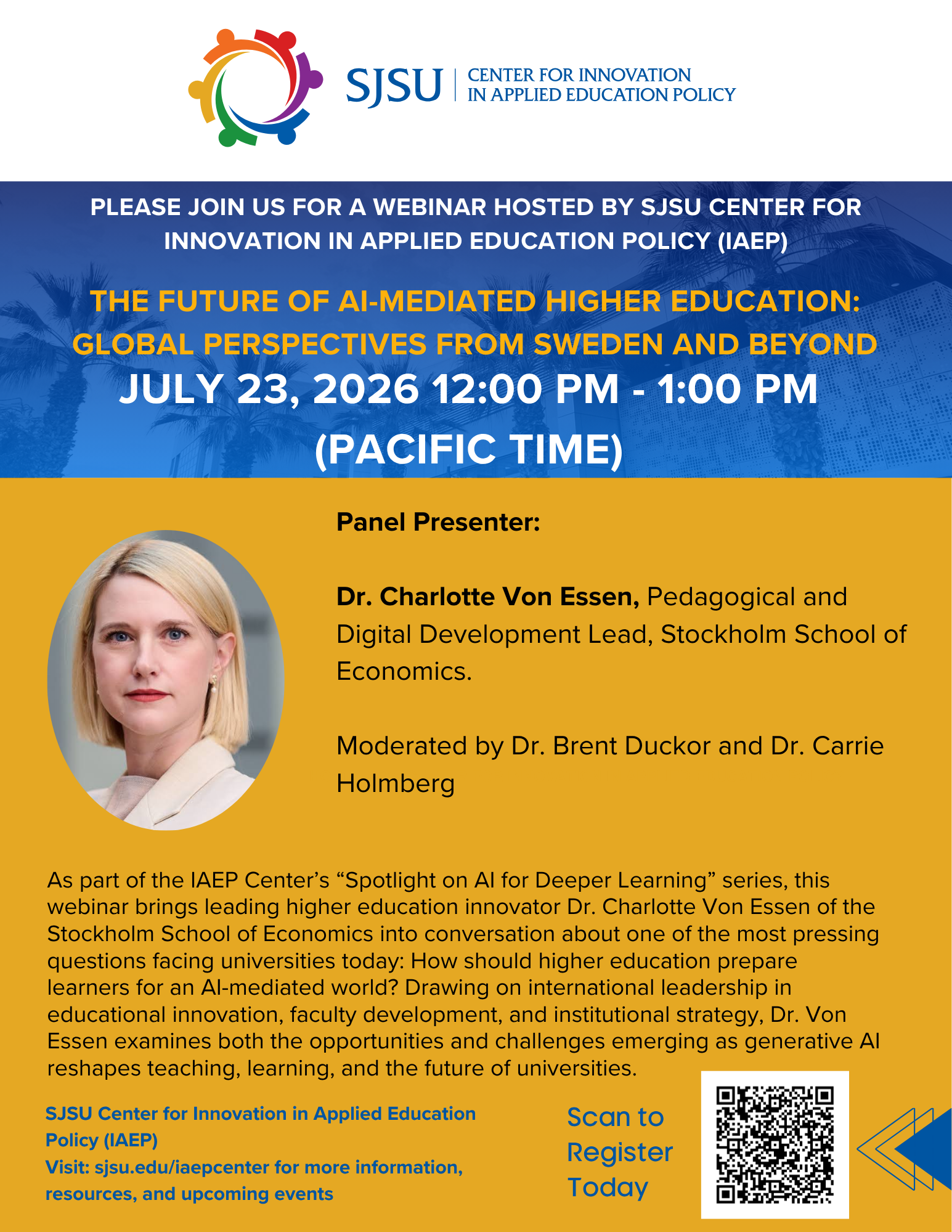 Von Essen Webinar Poster